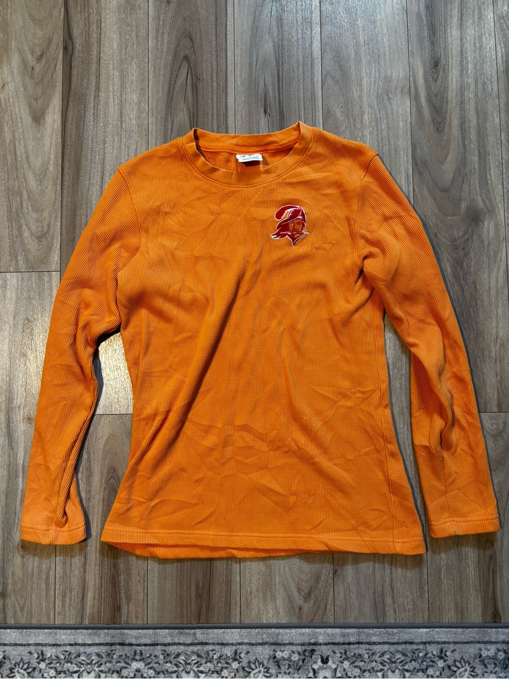 Small Nike NFL Tampa Bay Buccaneers Orange Waffle Thermal Shirt (Team Issued)
